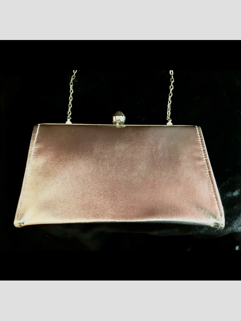Classic Metallic Evening Gold Clutch With Swarovski Closure